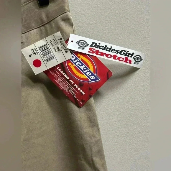 NEW | Vintage 1999 Dickies Girl Khaki Low Rise Flare Pants | Women’s Size 5 Y2K - Picture 4 of 10